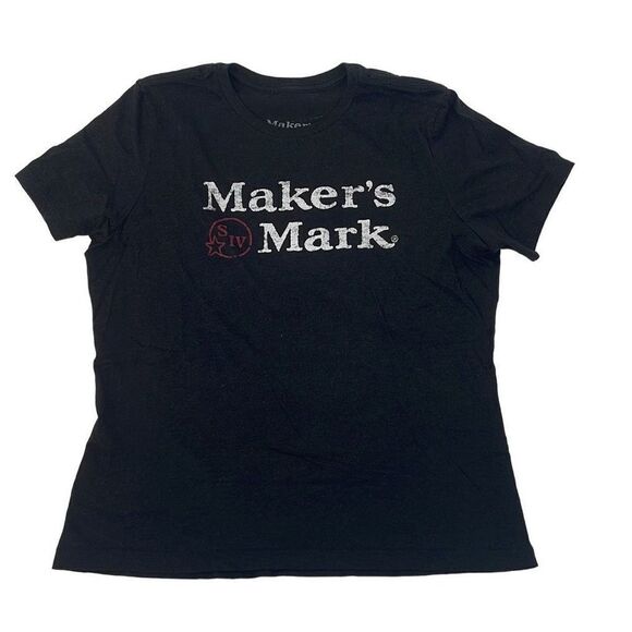 Maker's Mark Unisex Graphic Tee Short Sleeve Cotton Blend Crewneck Black Large‎ - Picture 1 of 4